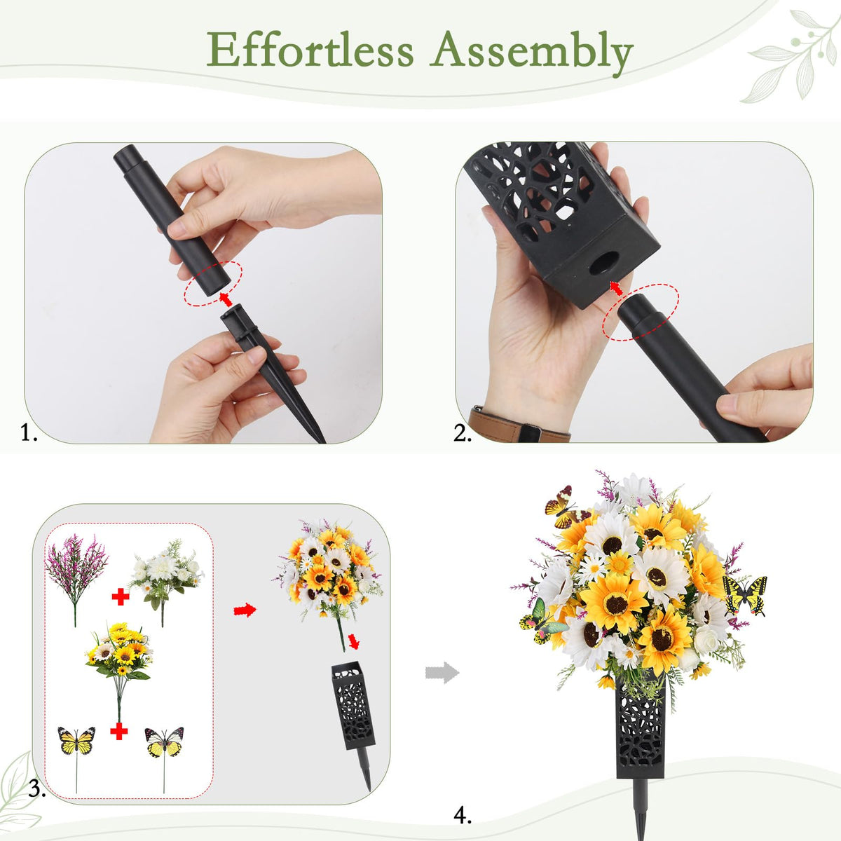 LELEE butterfly-accents bouquet adds gentle charm to spring memorial displays