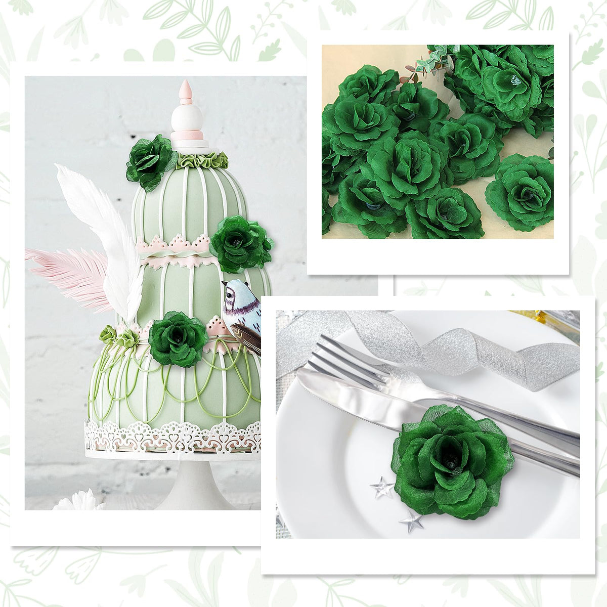 LELEE rose accents for cakes, hats, and clothing