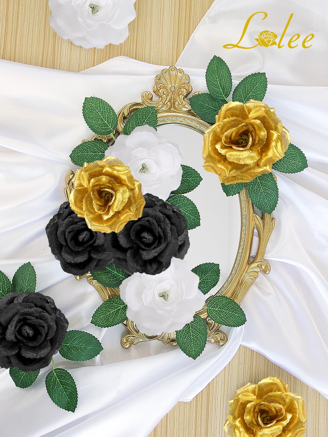 LELEE silk rose head with 3.5 inch diameter for realistic year-round elegance