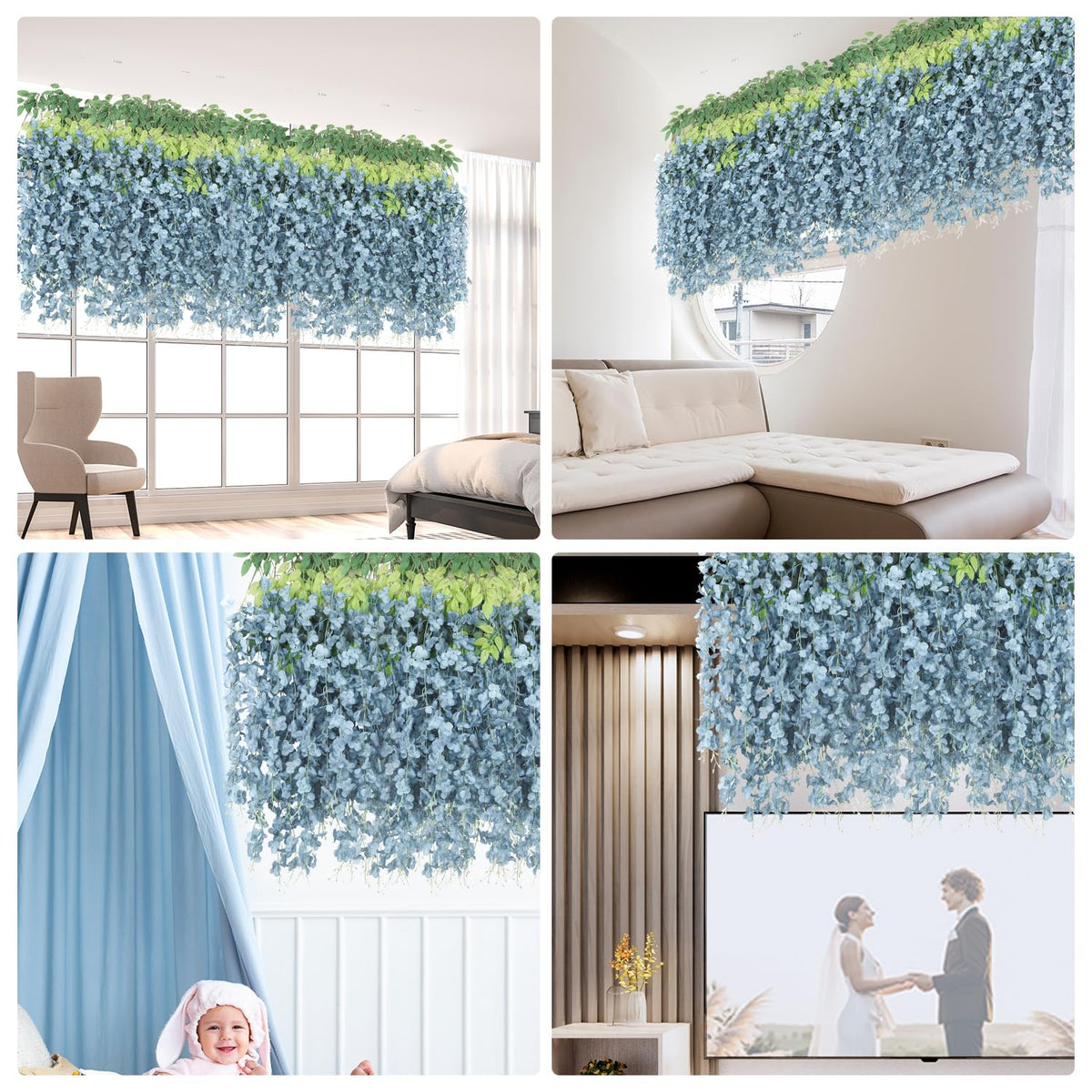 LELEE handmade wisteria vine adds natural charm to any venue