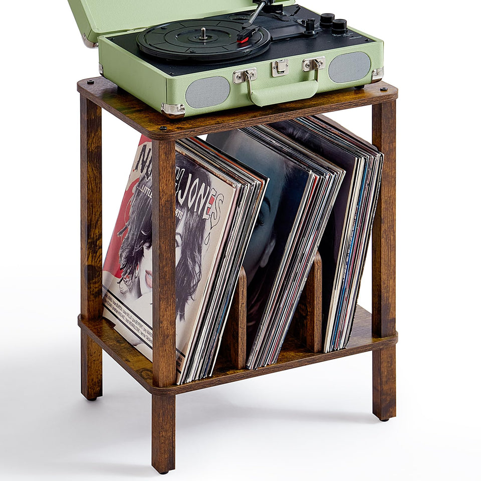 LELELINKY 2-Tier Record Stand top table surface ideal for a turntable