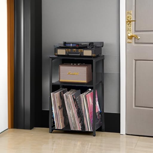 LELELINKY two open shelves keep media essentials organized
