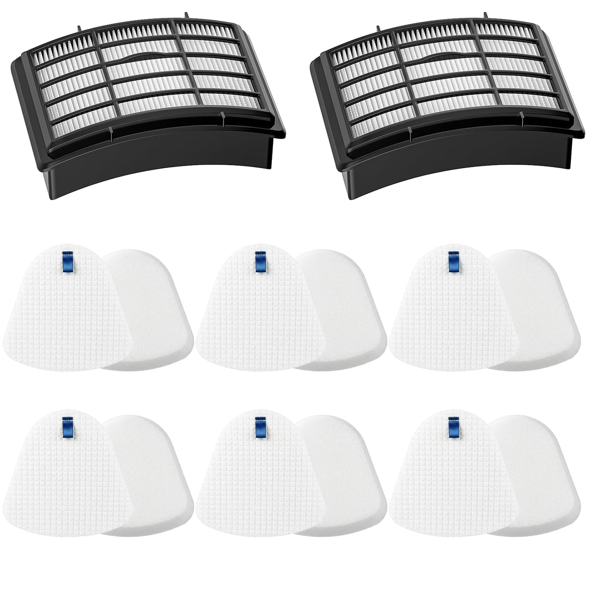 Lemige 2 HEPA plus 6 foam and felt filters kit for Shark Navigator NV360 in-package view