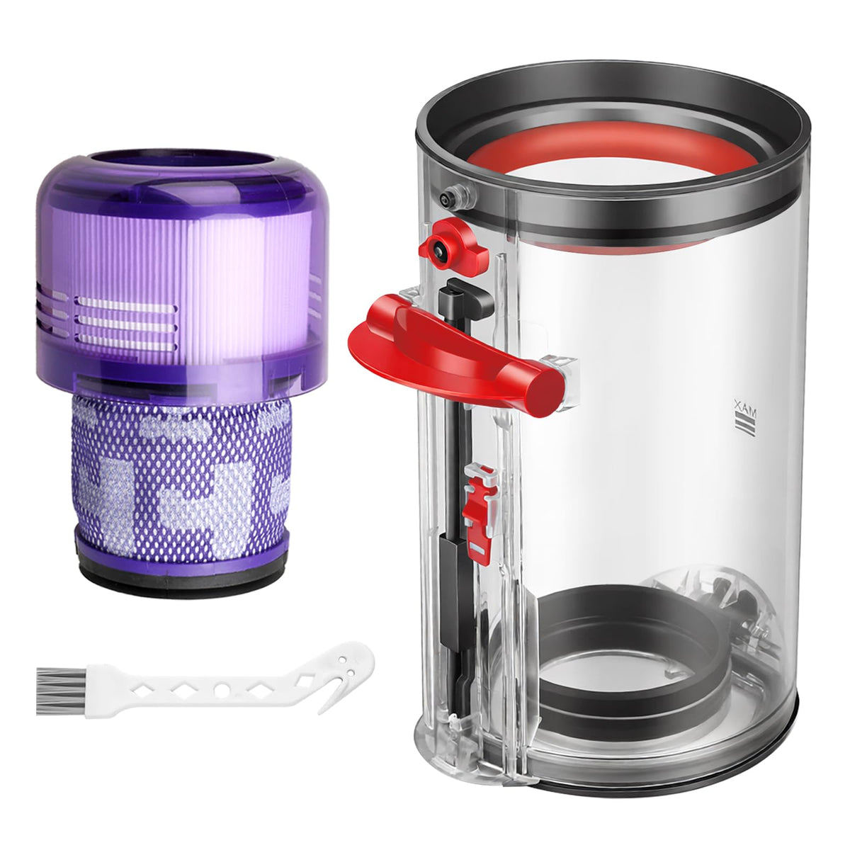 Lemige dust bin for Dyson V11/V15 with airtight seal improves debris containment.