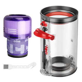 Lemige dust bin for Dyson V11/V15 with airtight seal improves debris containment.