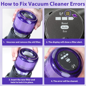 Lemige Dyson V11/V15 two-pack in use during vacuum filtration