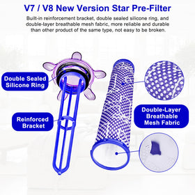 Four post-filters for Dyson V7/V8 with HEPA filtration