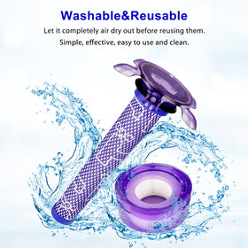Filters in use on a Dyson vacuum for everyday cleaning