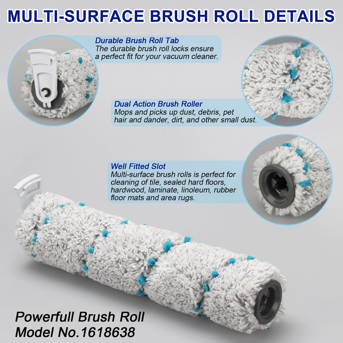 Lemige HydroSteam Plus brush roll designed for thorough scrubbing.