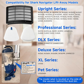 Lemige NV360 filter kit side view highlights secure fit for easy replacement.