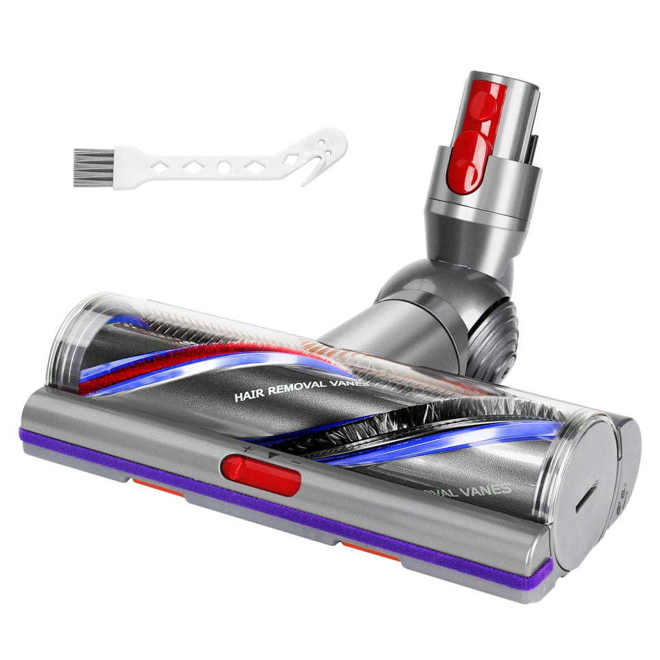 Lemige Upgrade V11 head front view shows strong suction for carpets