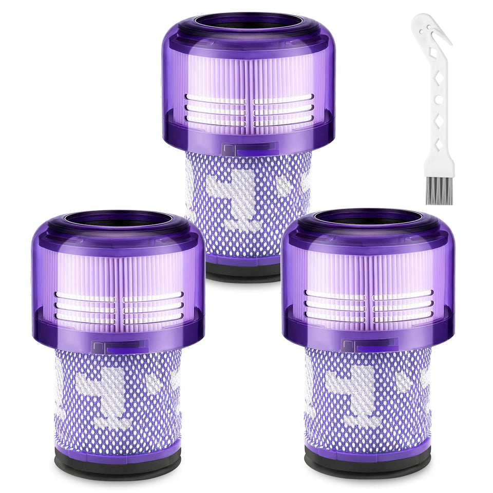 Lemige V12 Slim filter 3-pack for Dyson maintains strong suction with easy replacement.