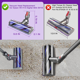 Lemige anti-tangle vanes prevent hair wrap during cleaning