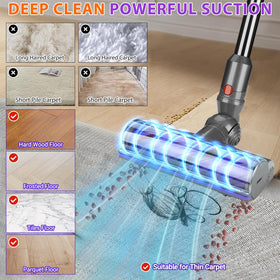 Lemige direct-drive brush roller for deep-cleaning carpets and hard floors