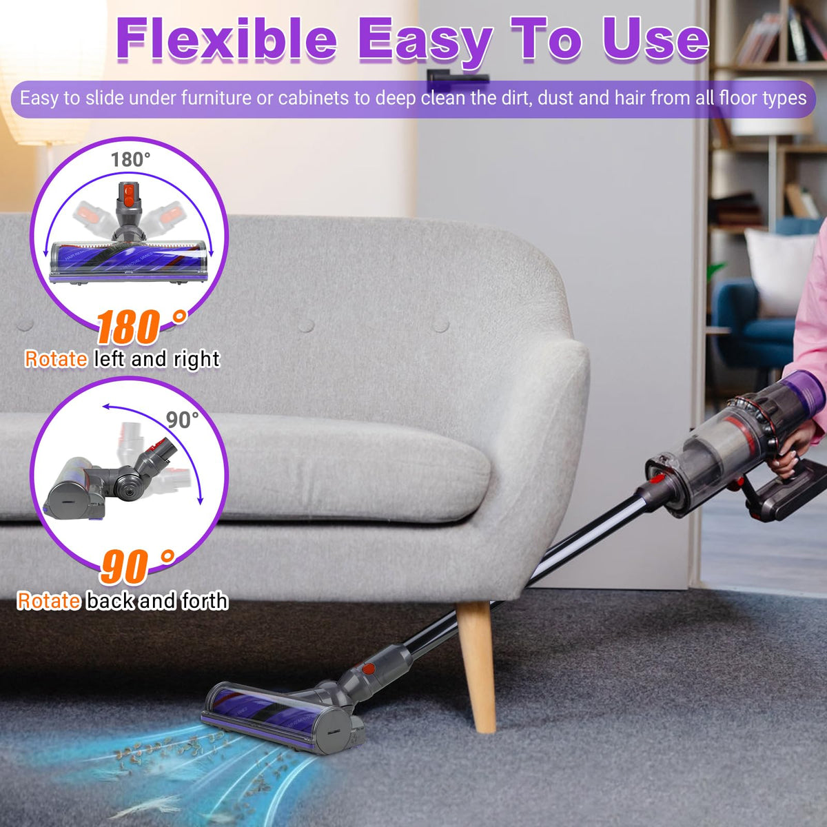 Lemige quick-release buttons simplify head attachment and removal