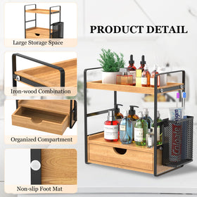 LEMİKKLE two-tier bathroom organizer offers easy access to cosmetics and toiletries.