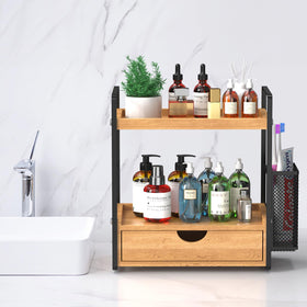 LEMIKKLE vanity organizer keeps makeup and perfume neatly arranged.