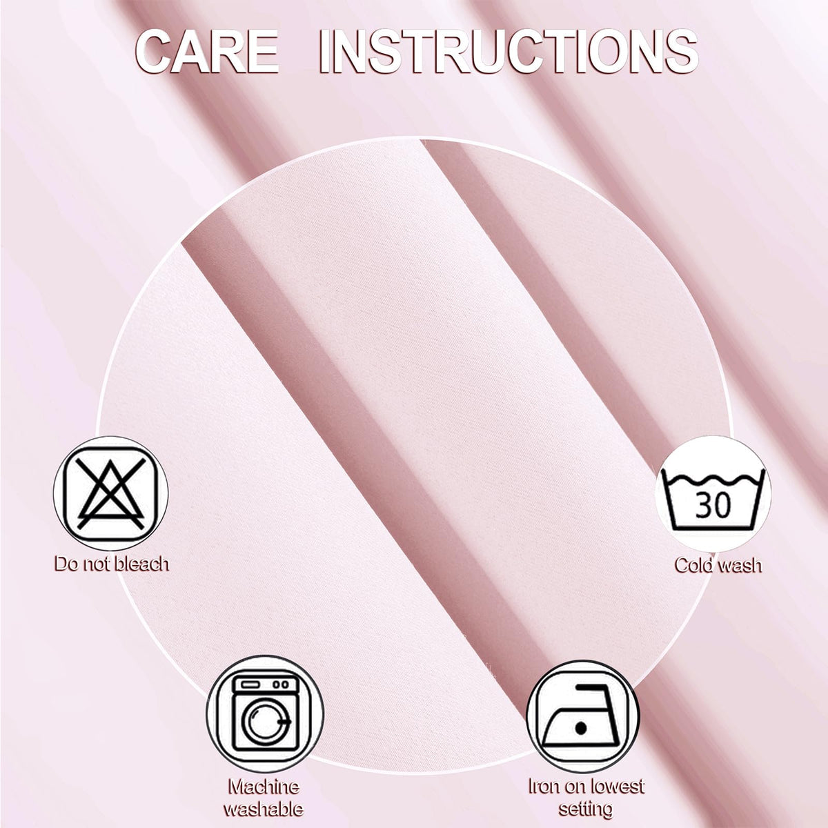 LEMOMO baby pink nursery setup with two-panel curtain set.