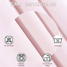 LEMOMO baby pink nursery setup with two-panel curtain set.