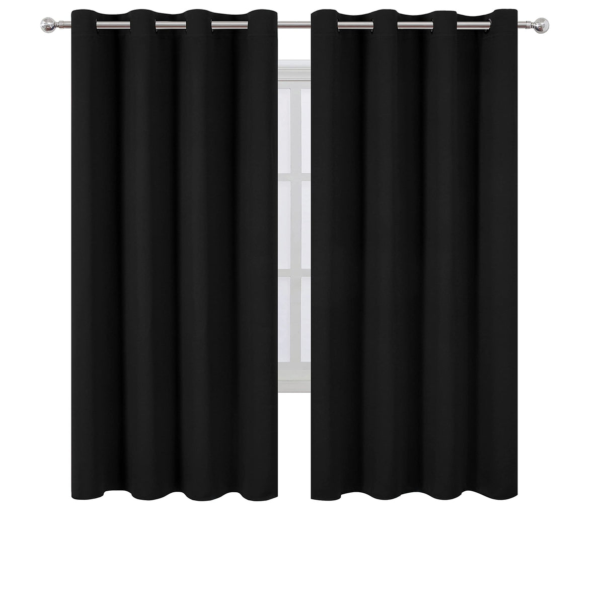 LEMOMO blackout curtains 52x72 panel sideview highlights durable grommets and clean lines.