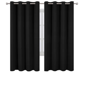 LEMOMO blackout curtains 52x72 panel sideview highlights durable grommets and clean lines.
