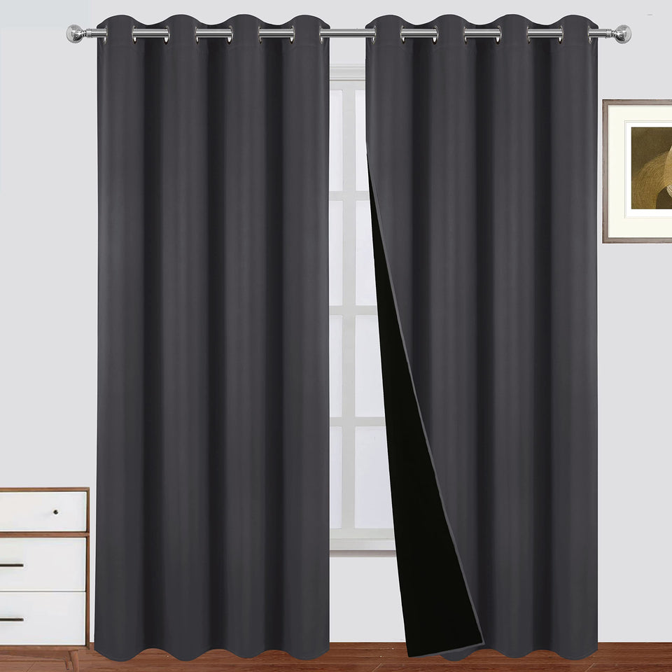 LEMOMO blackout curtains close-up showing soft fabric that blocks light effectively.