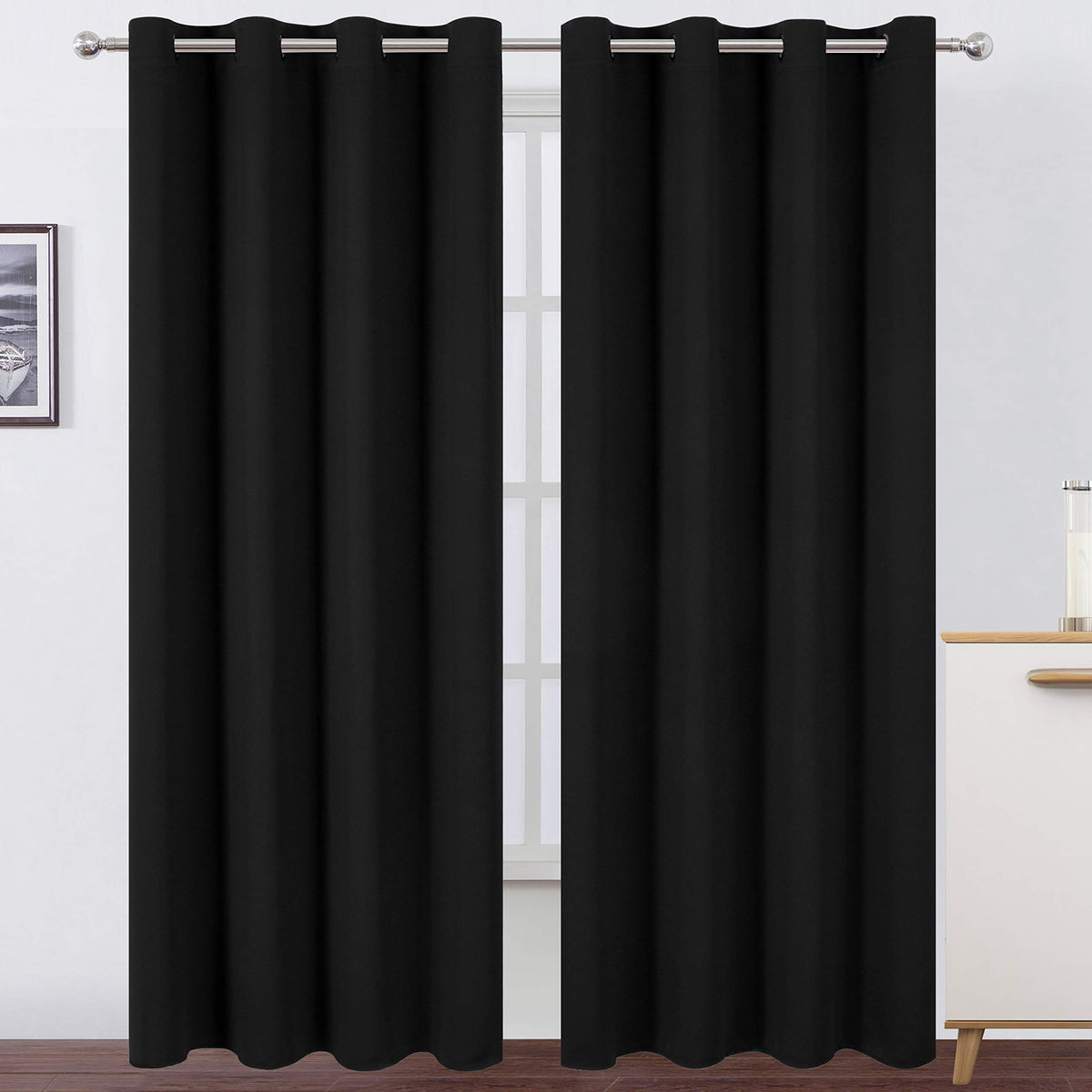 LEMOMO blackout curtain front view blocks light for a calmer room