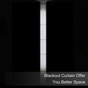 LEMOMO blackout curtains with eight silver grommets for easy mounting