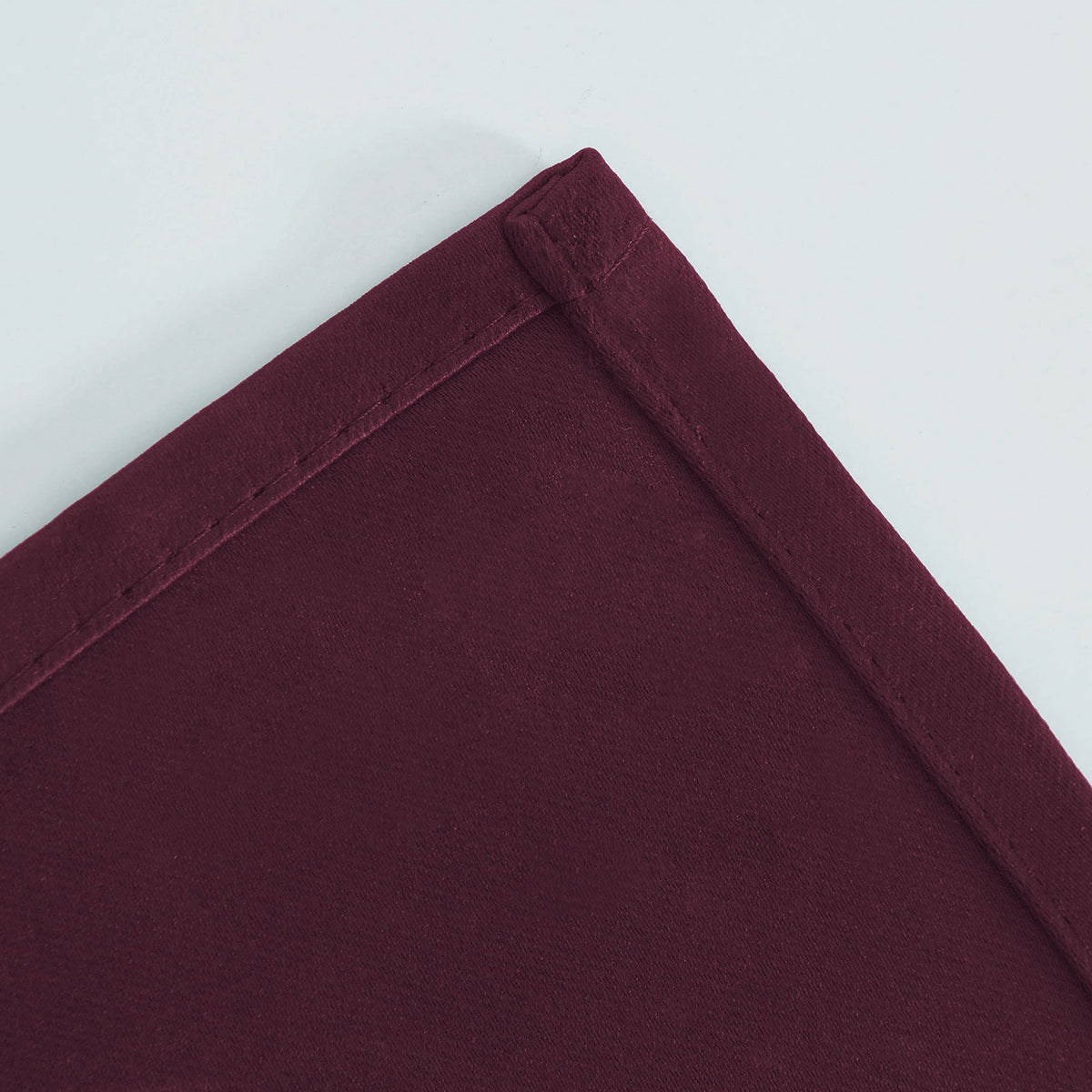 LEMOMO burgundy red curtain bedroom setup with cozy ambiance
