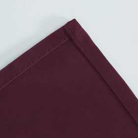 LEMOMO burgundy red curtain bedroom setup with cozy ambiance
