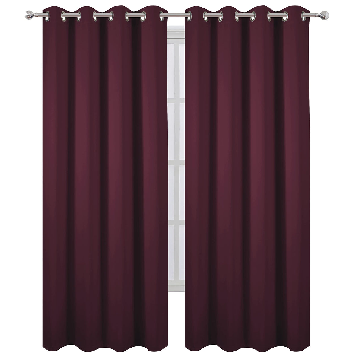 LEMOMO burgundy red curtain grommets demonstrate durable, easy installation for a tidy DIY setup
