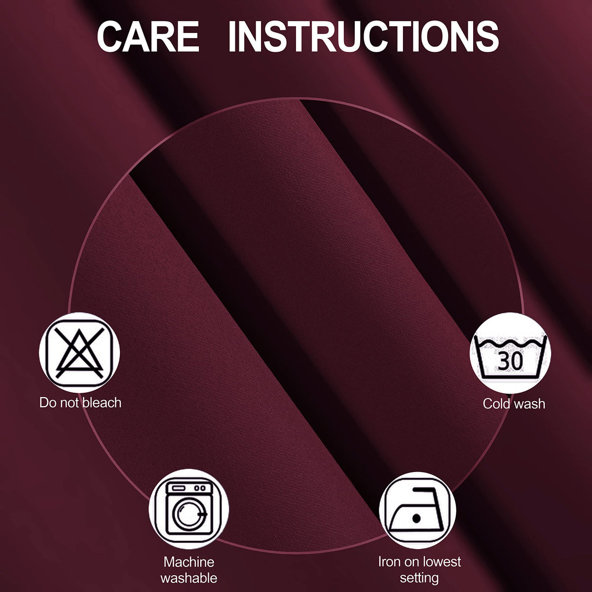 LEMOMO burgundy red thermal curtain room-darkening for better privacy