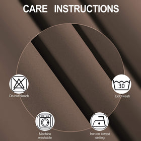 LEMOMO chocolate brown curtains darken rooms and improve energy efficiency during hot days.
