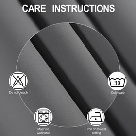 LEMOMO grey blackout curtains highlight thermal insulation concept diagram for energy awareness.
