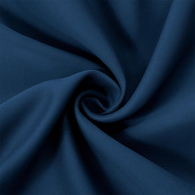 LEMOMO navy blue panels draped to show full-length coverage
