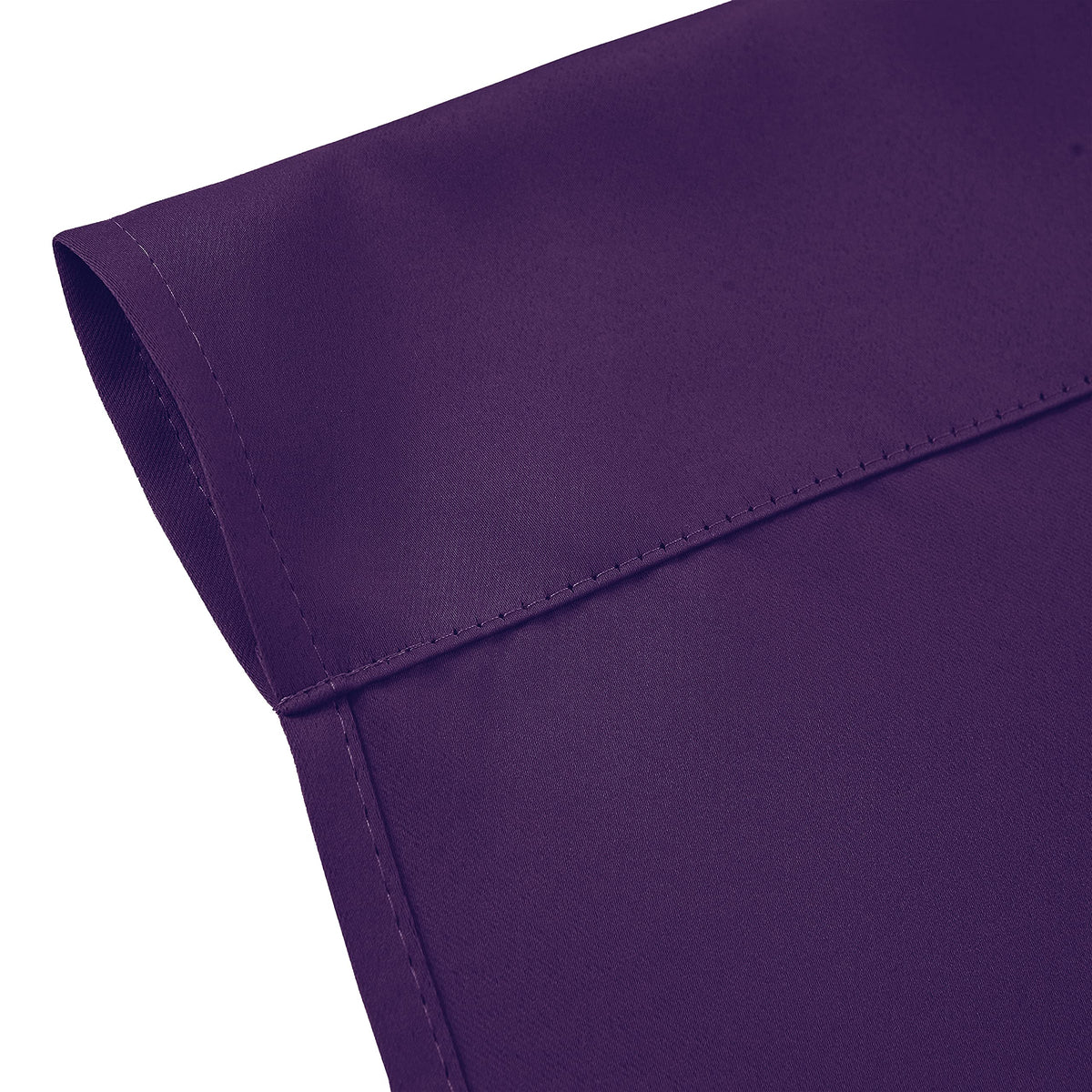 LEMOMO purple blackout curtains bedroom setup showing enhanced darkness.