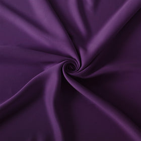 LEMOMO purple blackout curtains full view on window with soft drape.
