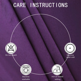 LEMOMO purple blackout curtains rod pocket section for easy hanging.