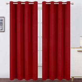 LEMOMO red curtains 52x84 inches setup for privacy and room darkening