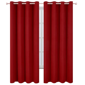 LEMOMO red curtains close-up shows soft texture for premium feel in bedrooms
