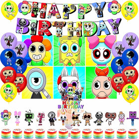 Lemoneon birthday banner adds bright color for a fun party backdrop.