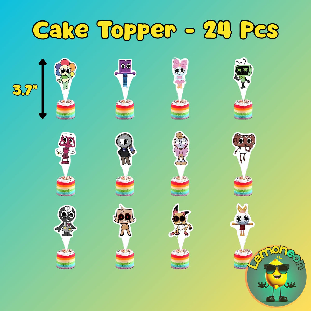 Lemoneon cupcake toppers add color and charm to treats.