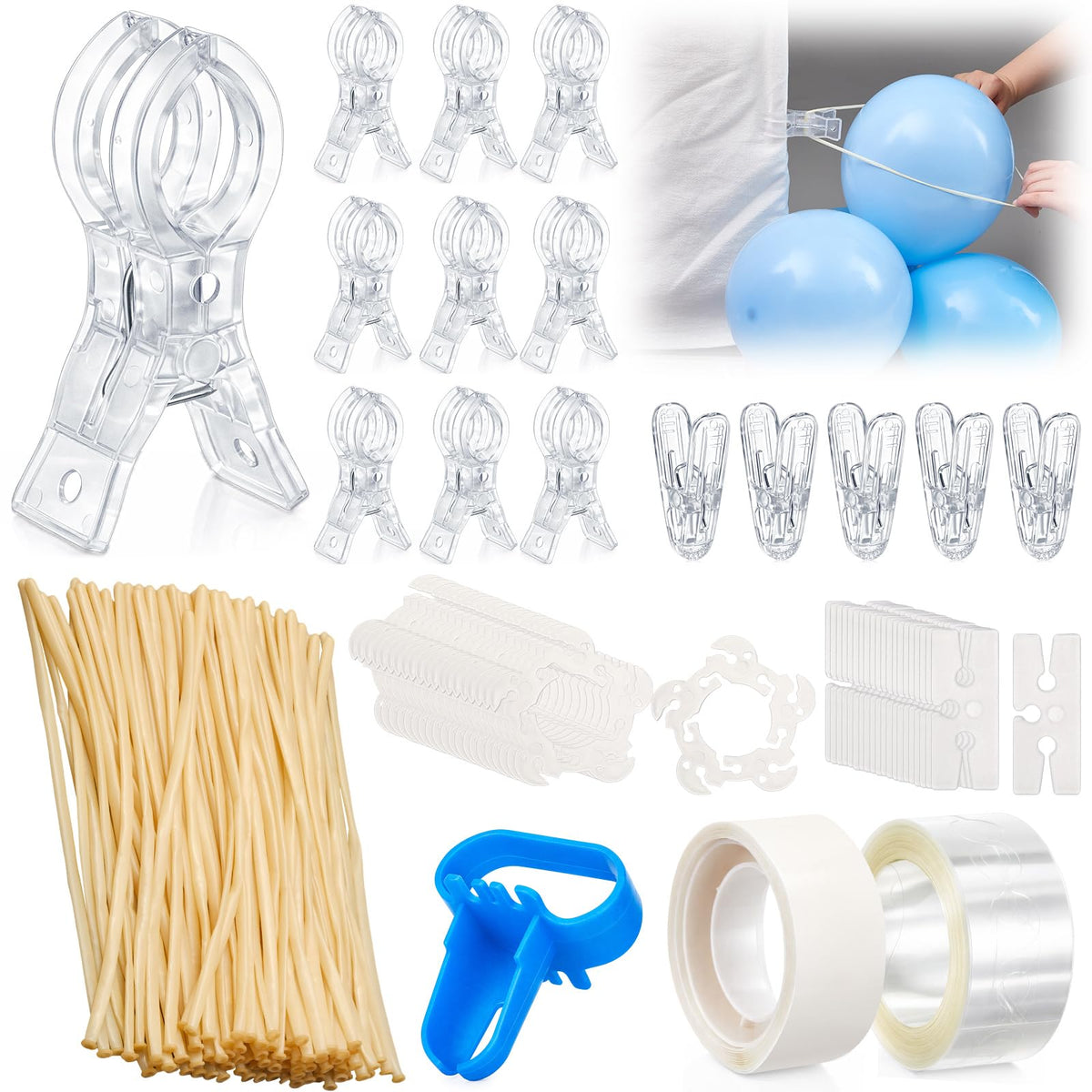 LemonRoad large arch clips secure balloon clusters to arch frames for a stable backdrop