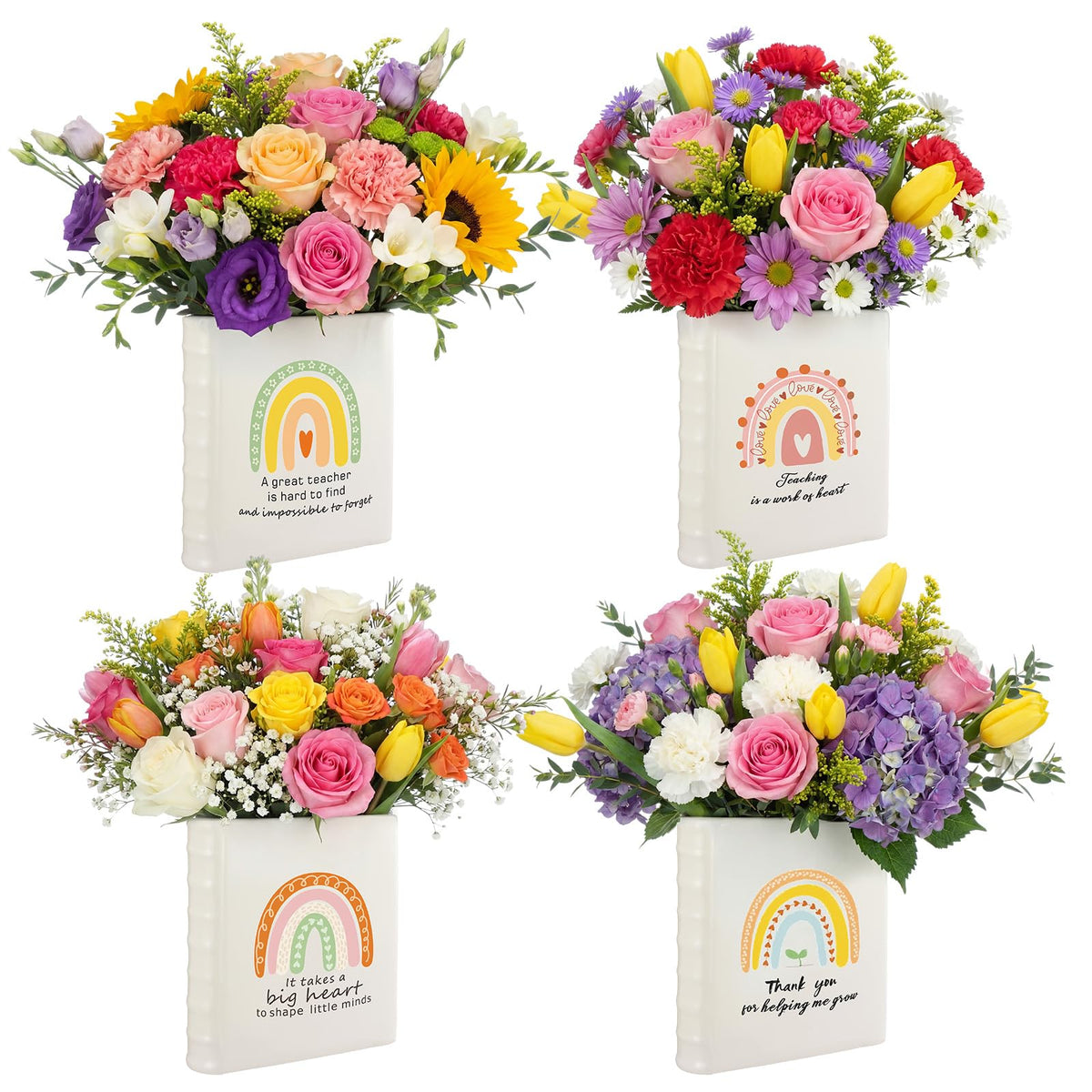 LemonRoad book-shaped vase set adds colorful desk decor for bouquets