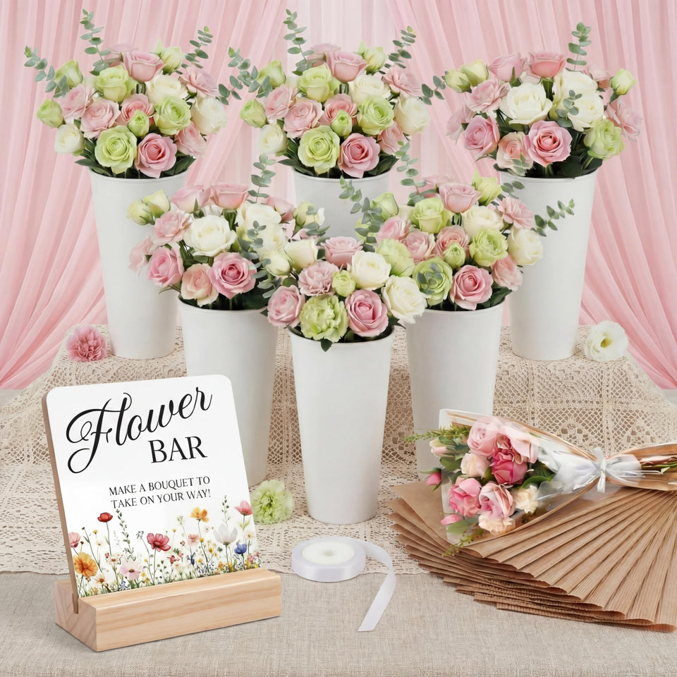 LemonRoad flower bar bucket in white shows a durable, easy-to-clean container for elegant arrangements.