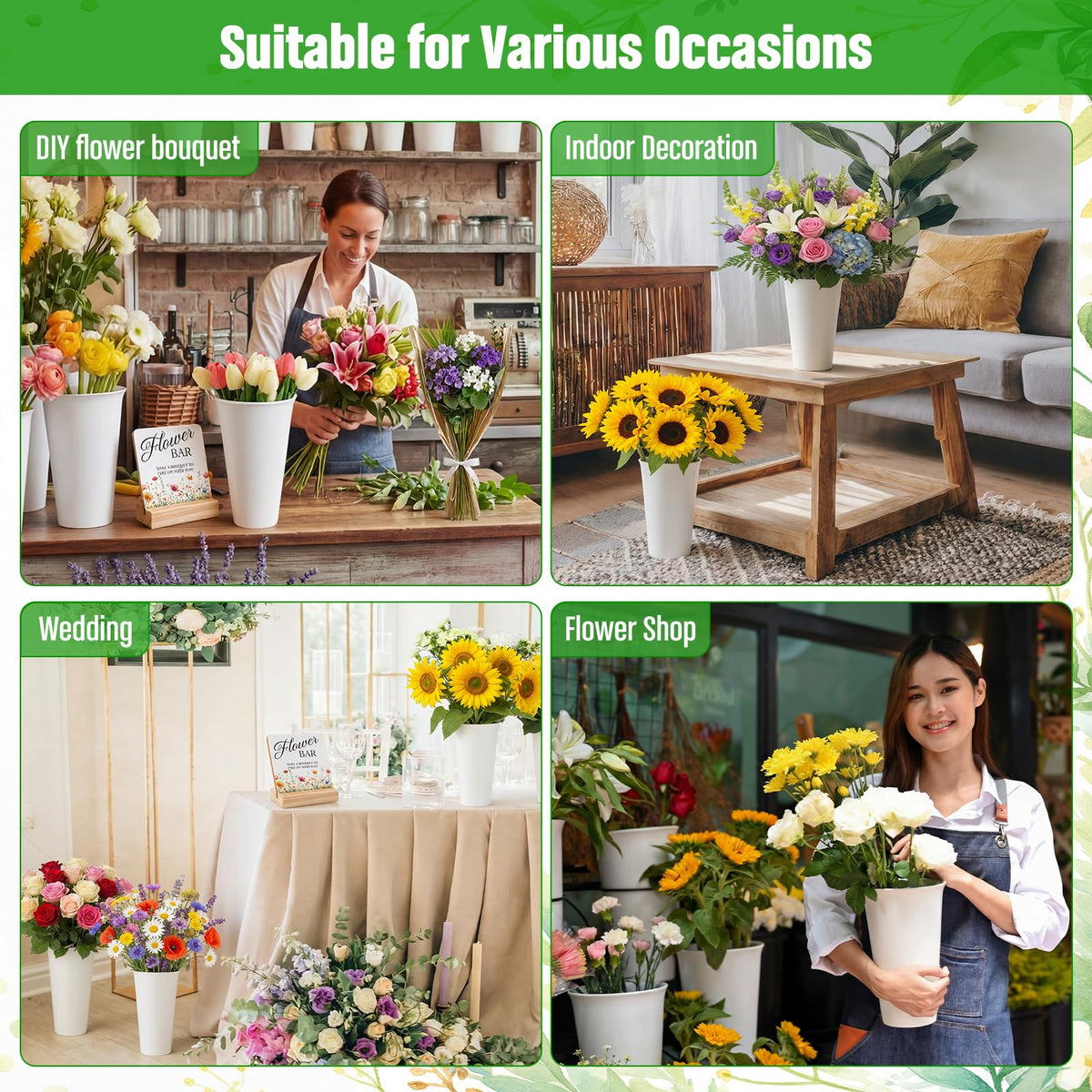 LemonRoad flower bar kit display presents a cohesive wedding centerpiece idea.