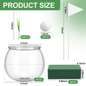 LemonRoad hollow golf balls featured as lightweight centerpieces.
