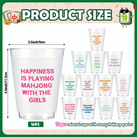 LemonRoad 12-piece Mahjong cups set for organized party drinks