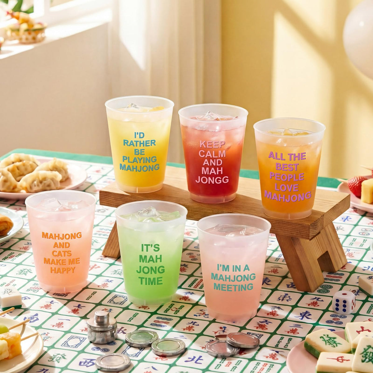 LemonRoad Mahjong cups double as party favors and gifts for gatherings
