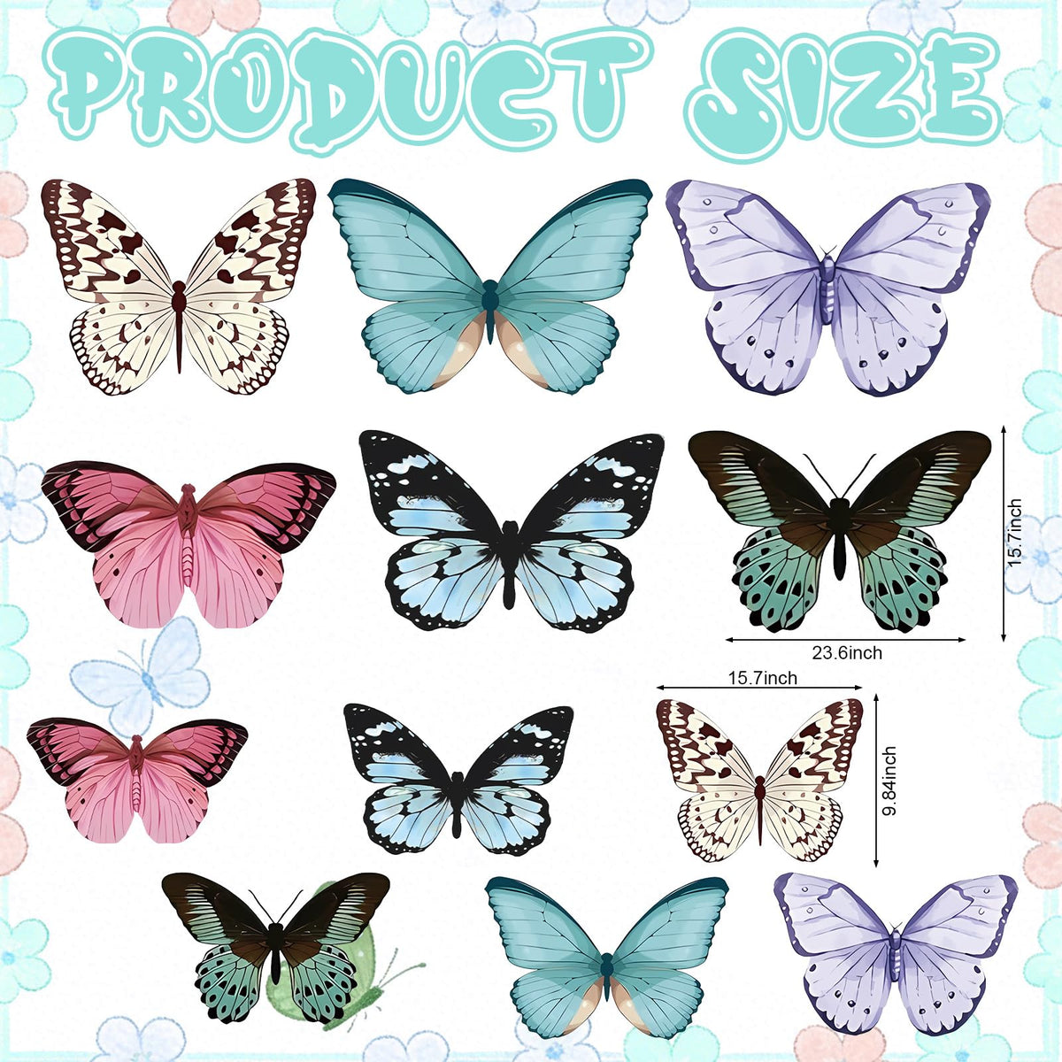 LemonSecret large butterfly decor with dual sizes for a multi-layered backdrop.